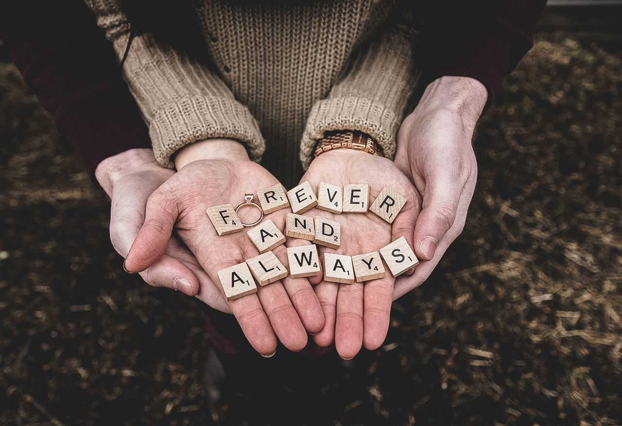 Couple with toy blocks