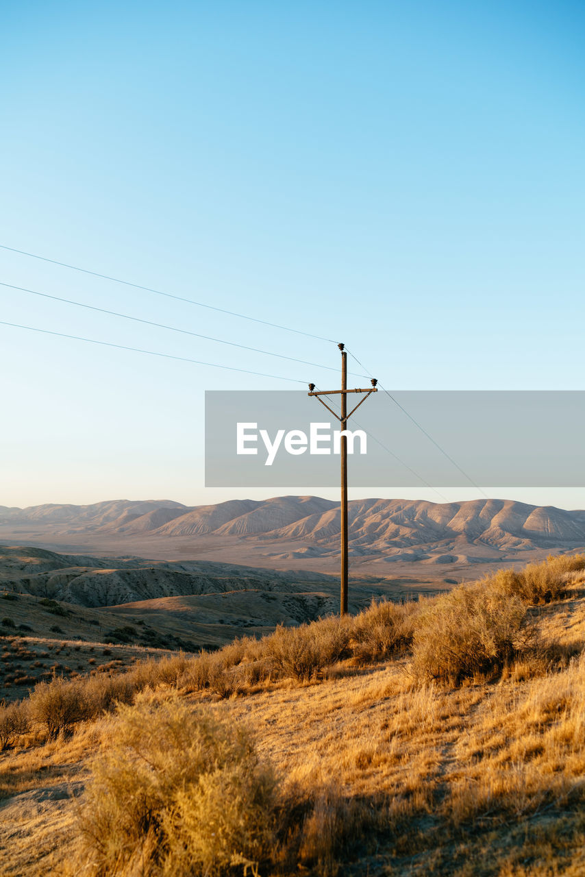 WIND TURBINES ON LAND AGAINST SKY