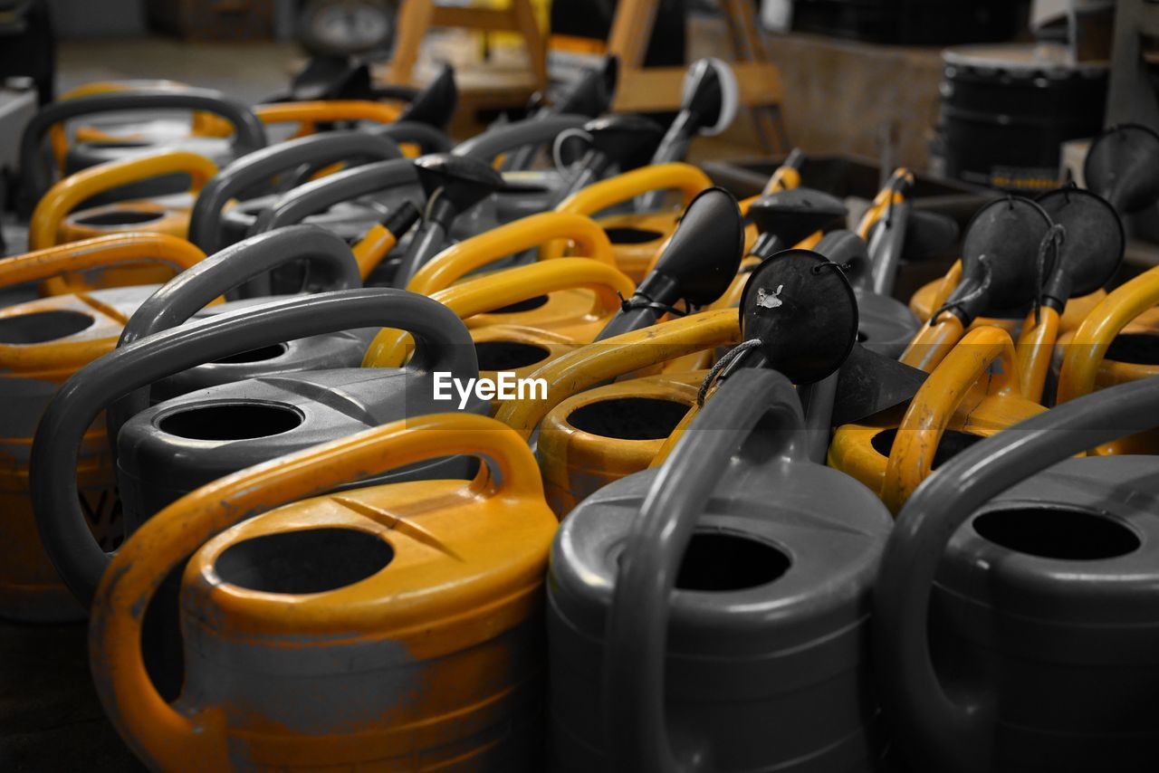 Watering cans in factory