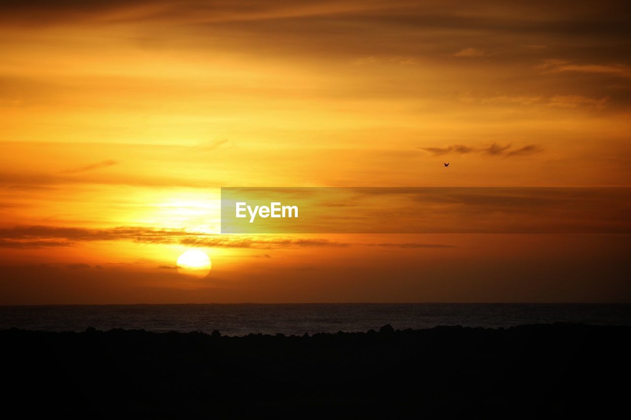 Scenic view of sea during sunset