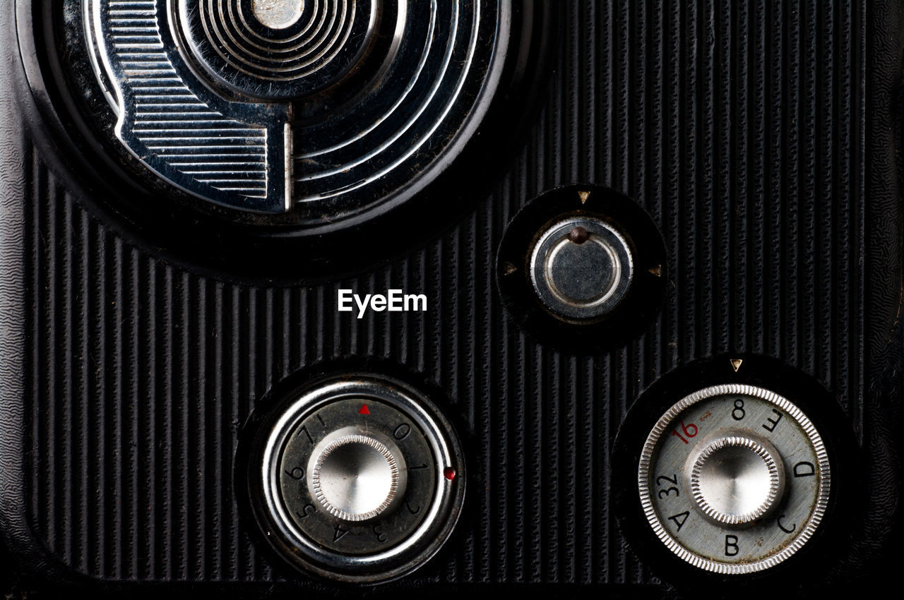 Close-up of retro styled retro camera