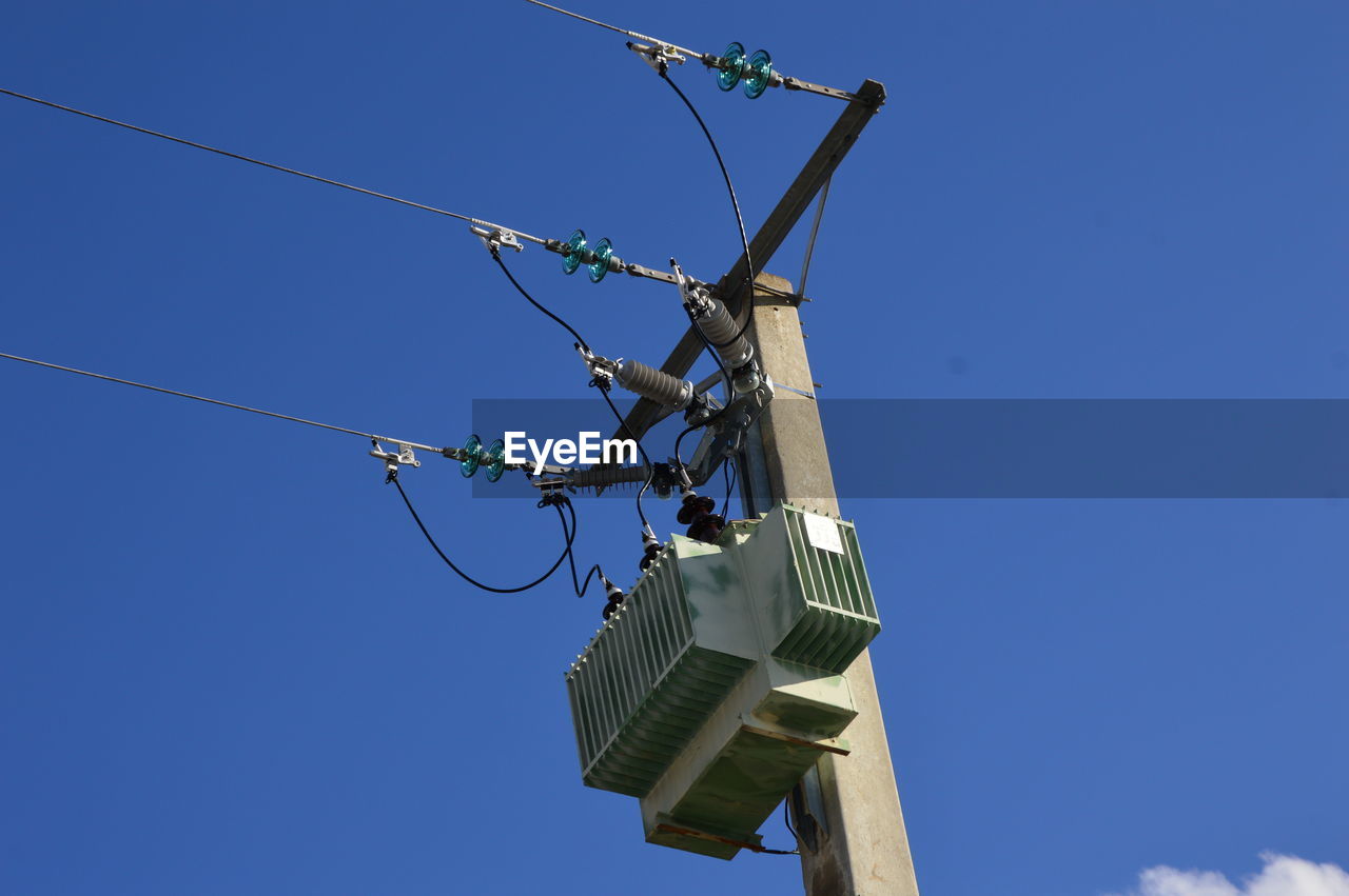 A current transformer on a power pole