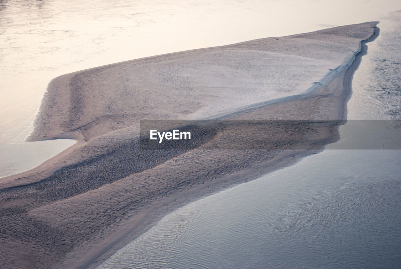 High angle view of island amidst vistula river