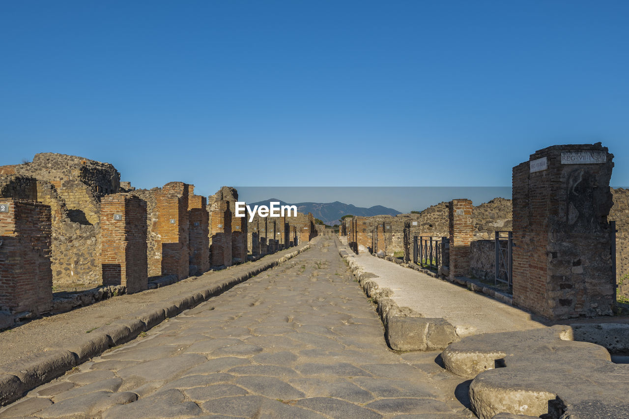 View of fort against blue sky. pompeye