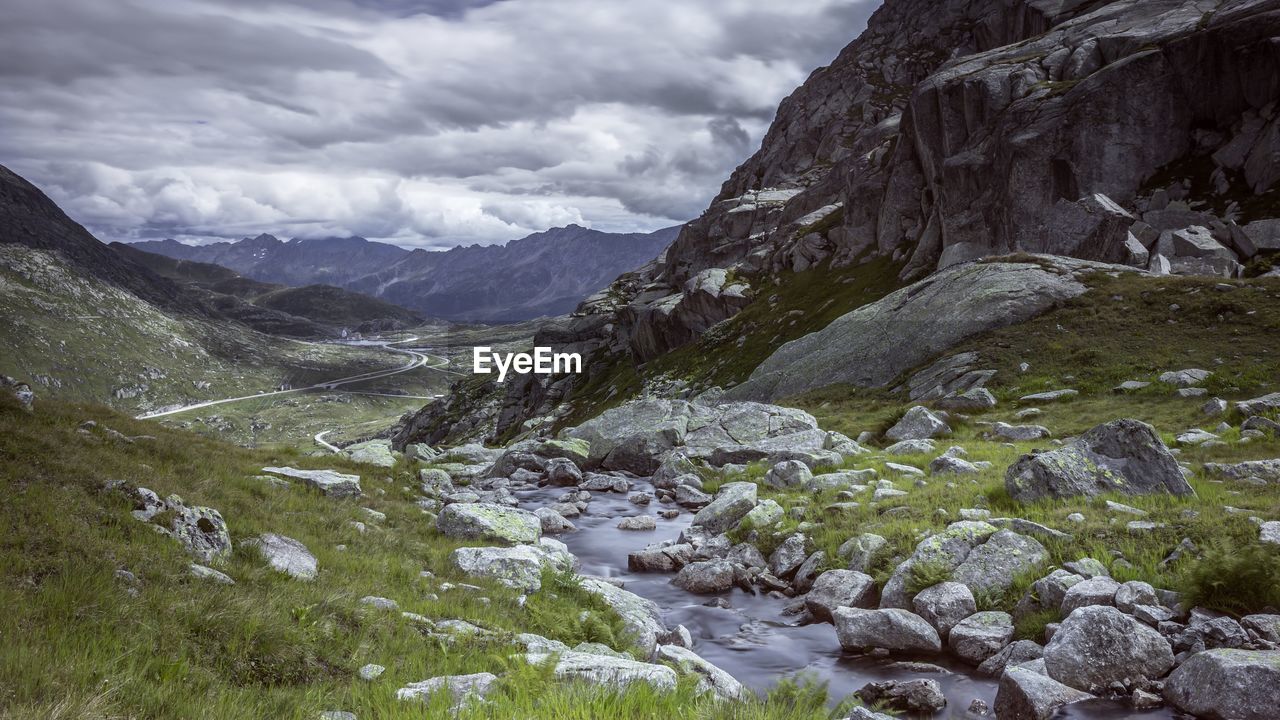 Scenic view of mountains against sky