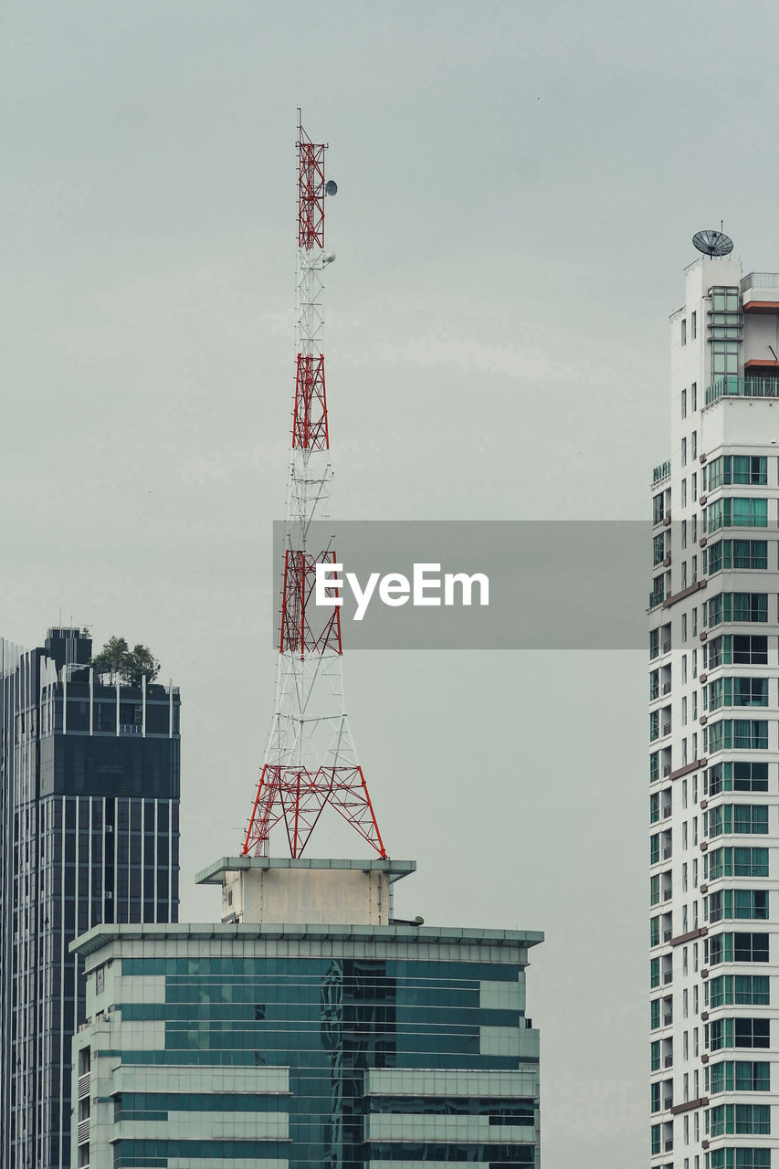 Low angle view of skyscrapers against sky