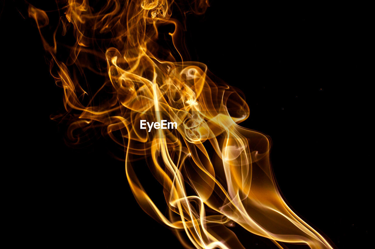 Close-up of fire against black background