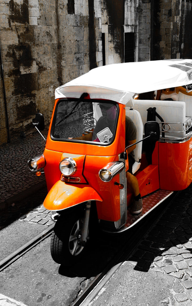 Vintage car on street