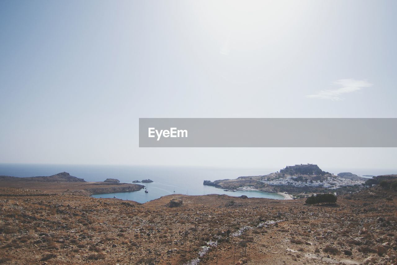 Scenic view of beach and sea against sky