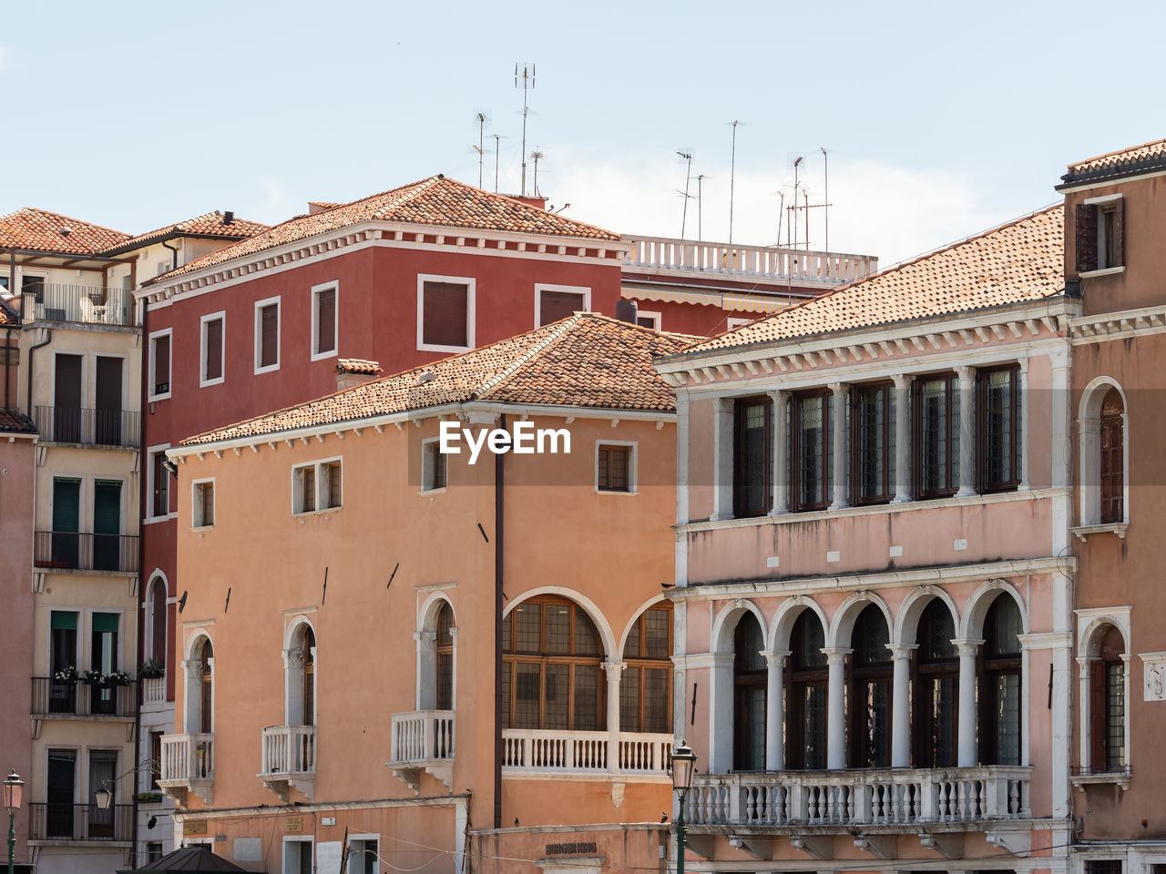 Venice, italy - 2018 traditional italian buildings with original architectural details