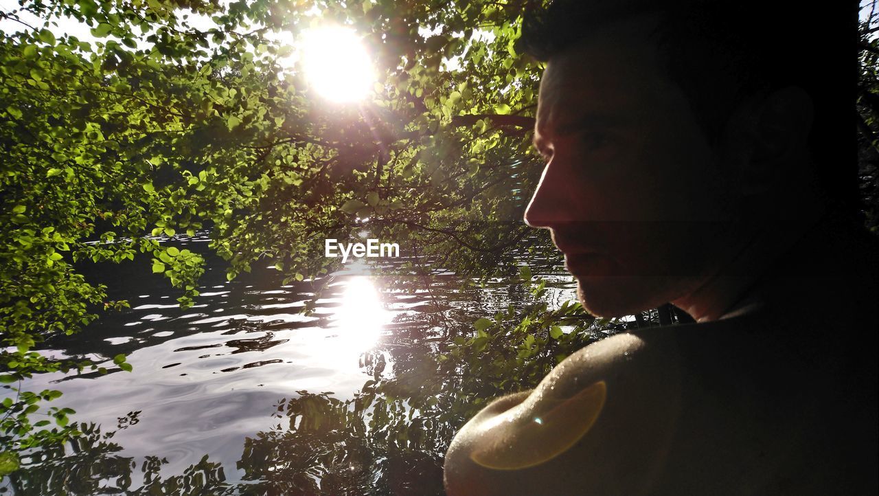 Close-up of man looking away