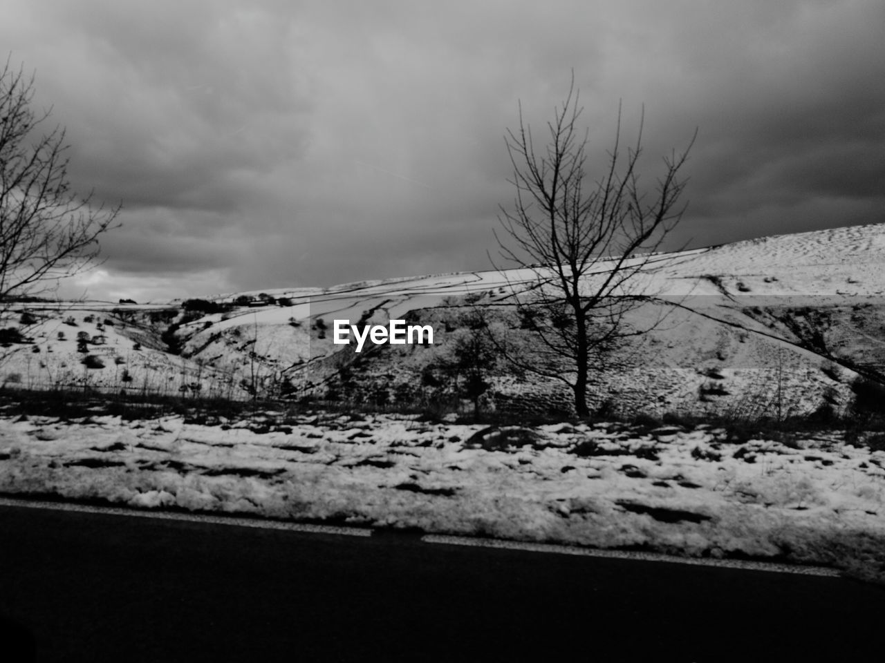 SNOW COVERED LANDSCAPE AGAINST SKY