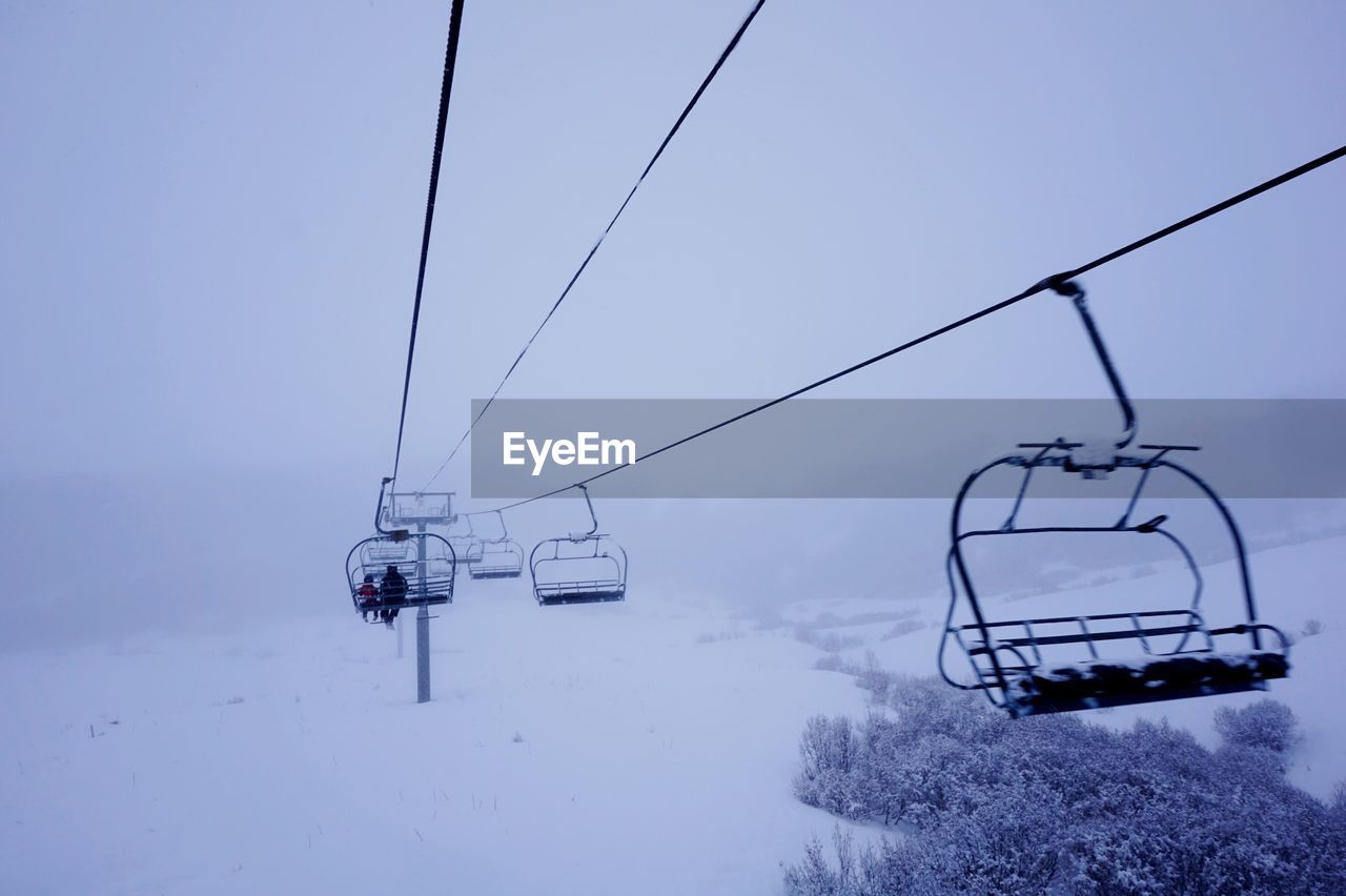 Overhead view of snow covered landscape