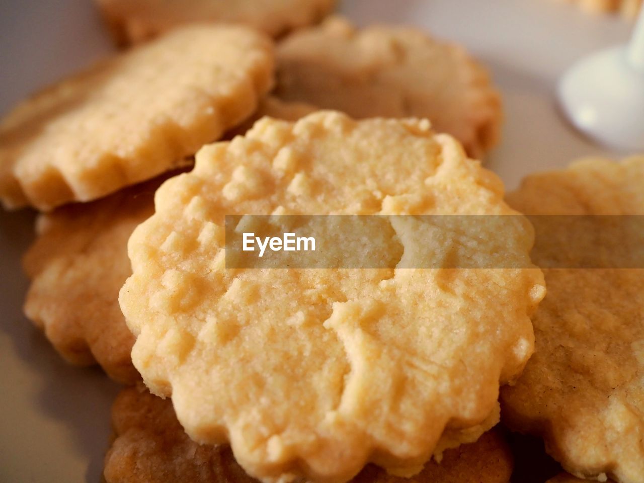 High angle view of cookies on table