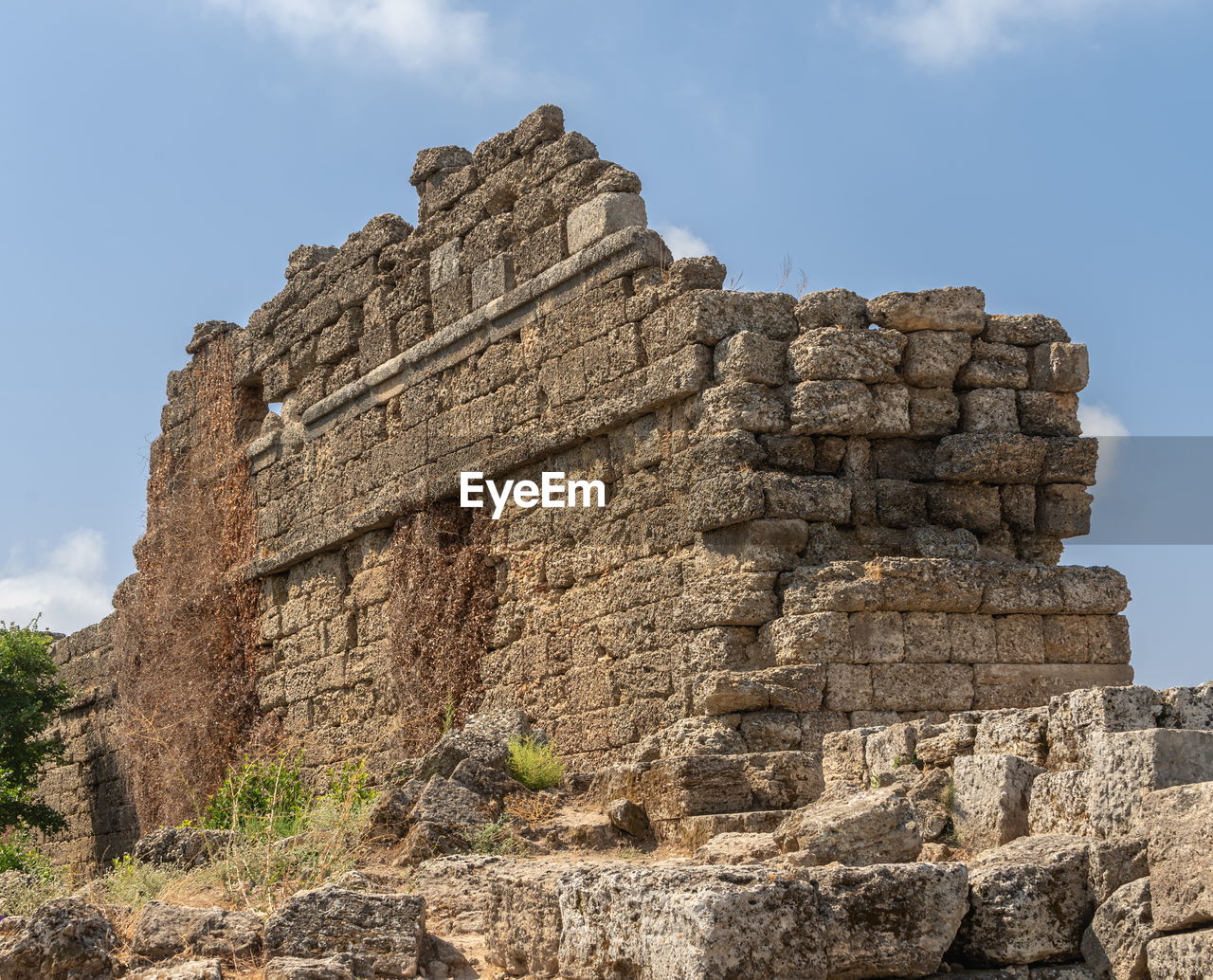 Side, turkey 18.07.2021. ancient city of side in antalya province of turkey on a sunny summer day