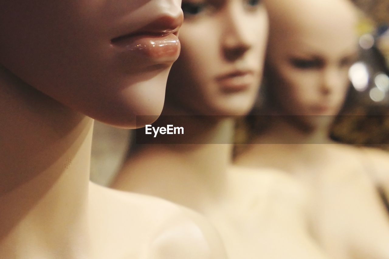 Close-up mannequins in store