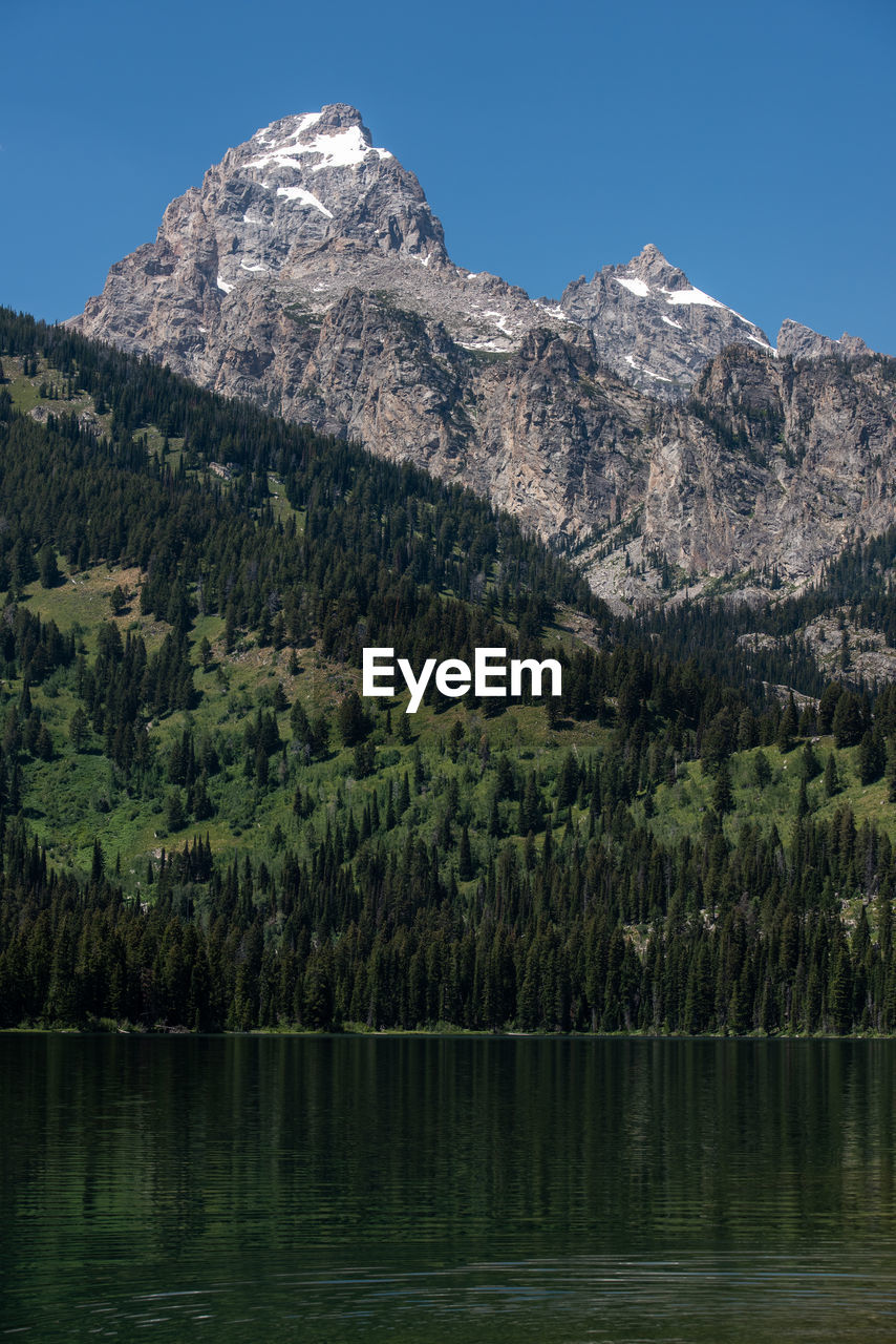 Teton mountain range and taggert lake