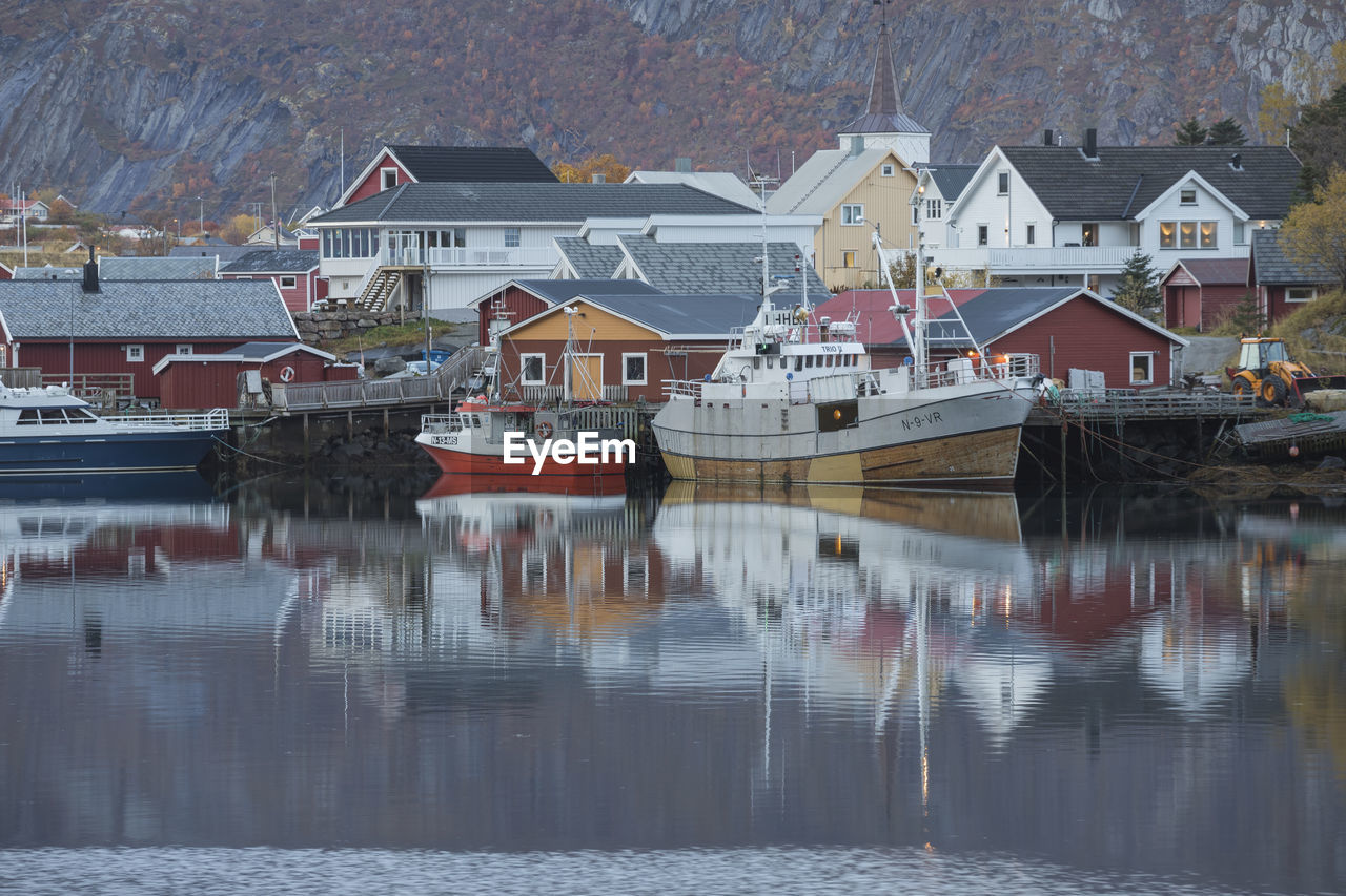 Reine village environment from an aerial point of view