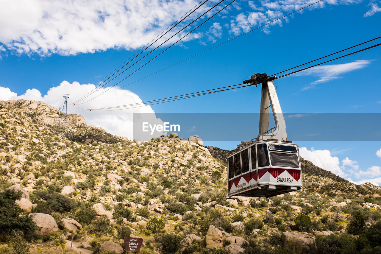 LOW ANGLE VIEW OF SKI LIFT IN FIELD AGAINST SKY