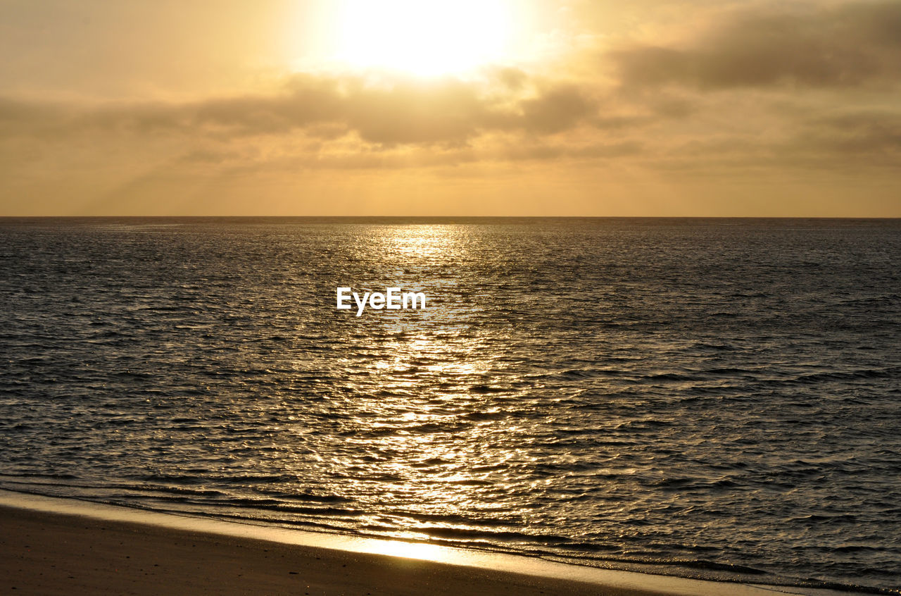 Scenic view of sea at sunset