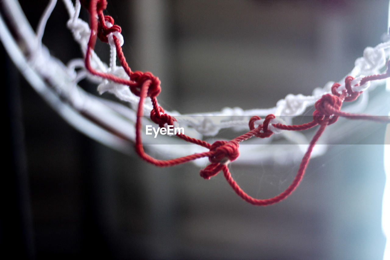 Close-up of basketball hoop