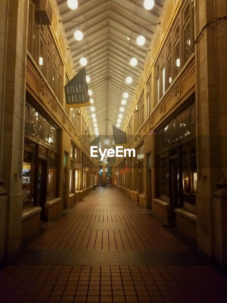 VIEW OF ILLUMINATED UNDERGROUND WALKWAY