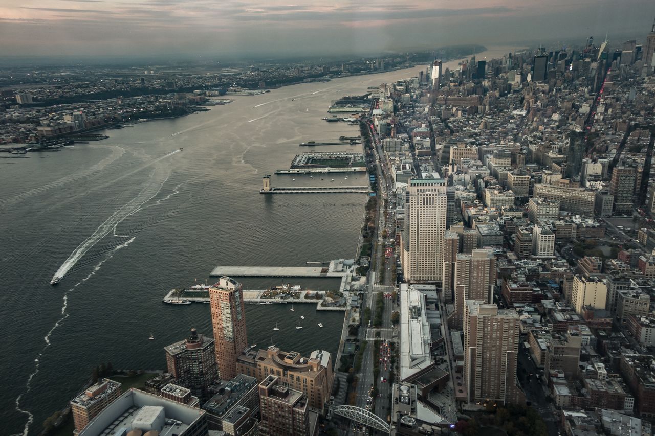 High angle view of cityscape