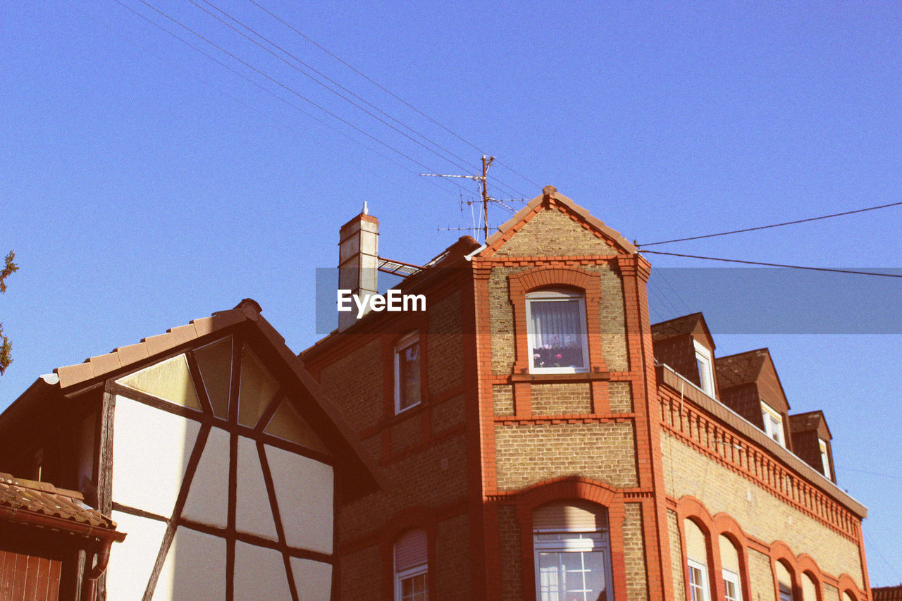 low angle view of building against clear sky