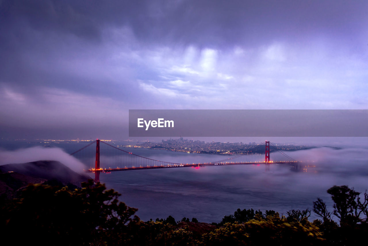 view of suspension bridge against sky