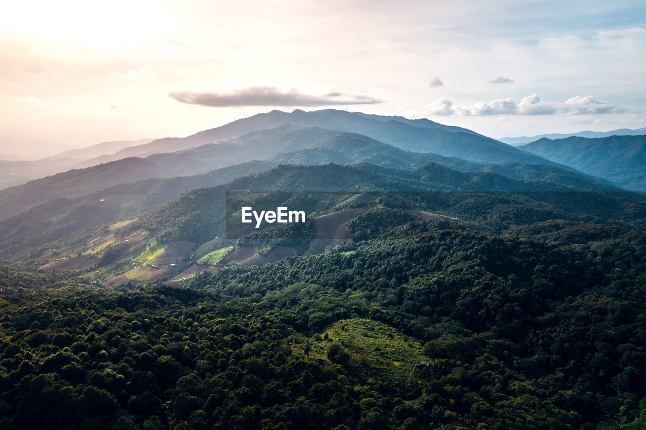 Scenic view of mountains against sky