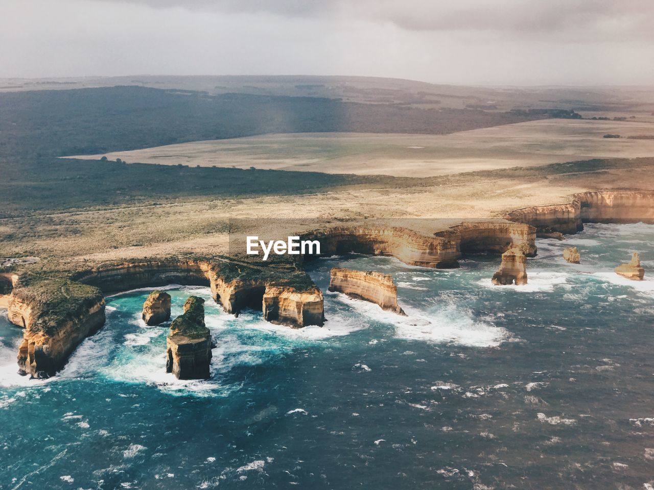 High angle view of building on sea