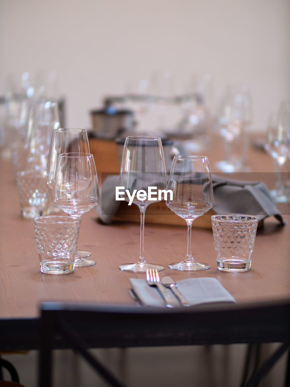 Close-up of place setting on table