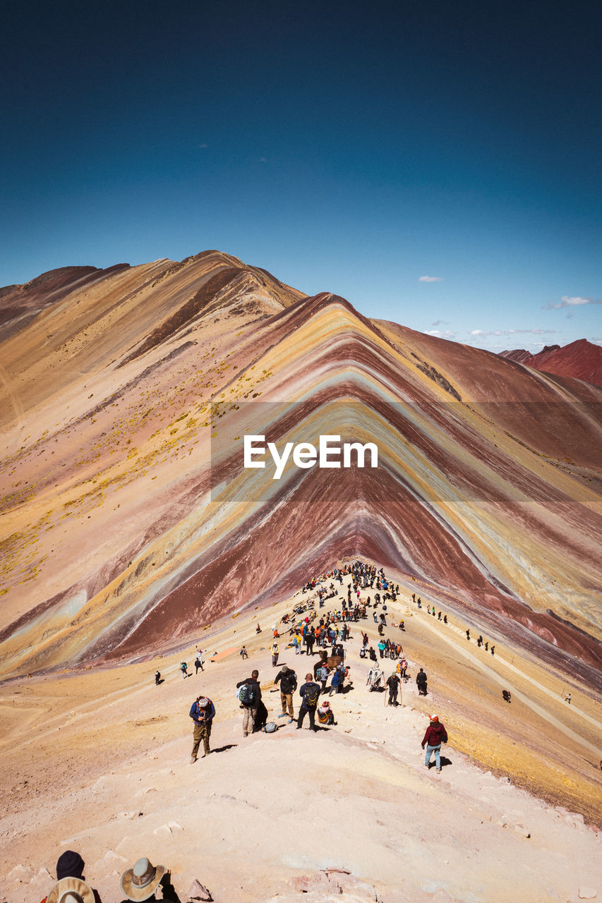 Scenic view of desert against clear sky