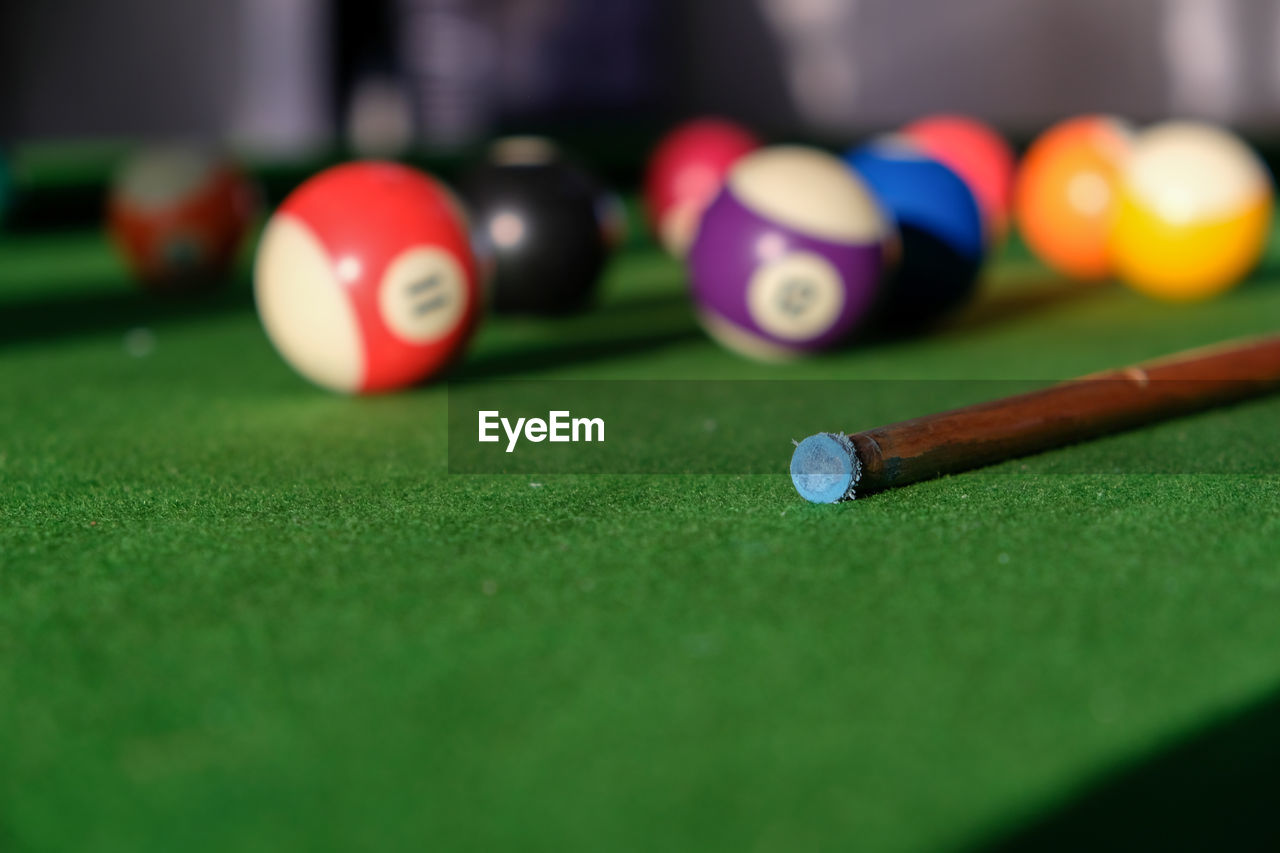 Close-up of balls on table