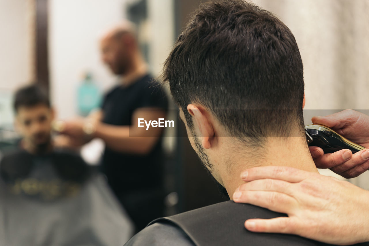 Man at barber shop