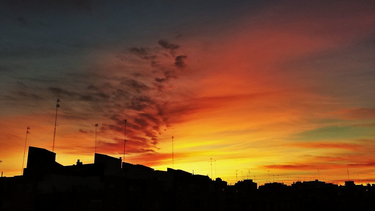 Dramatic sky over city