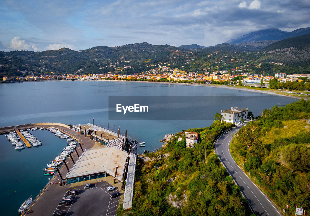 high angle view of sea against sky