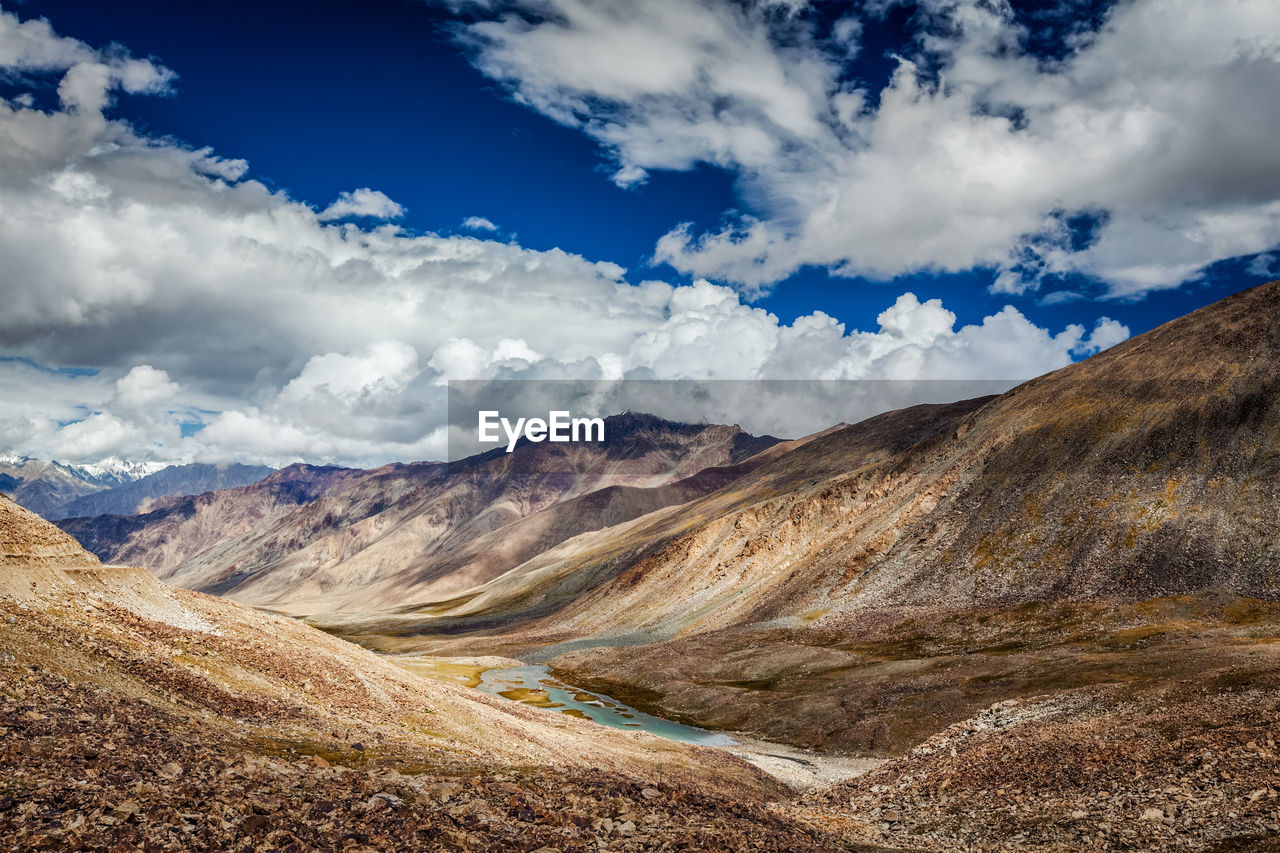 View of himalayas near kardung la pass. ladakh, india