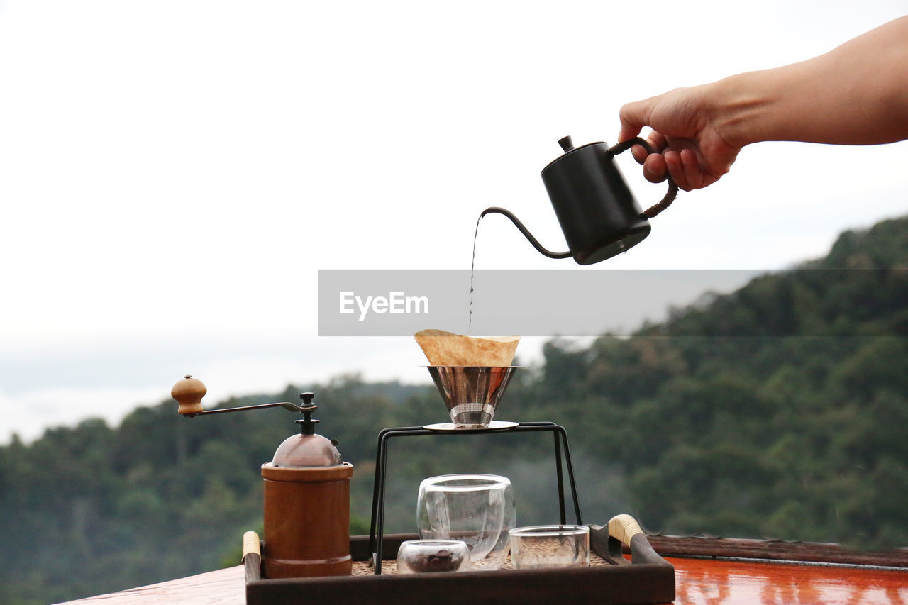 Coffee hand drip set in jungle