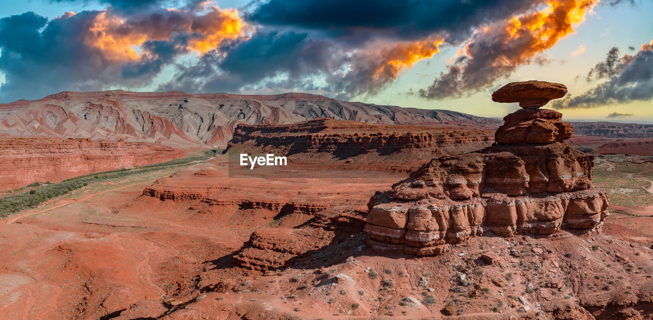 The balancing stone called mexican hat rock in utah. mexican hat