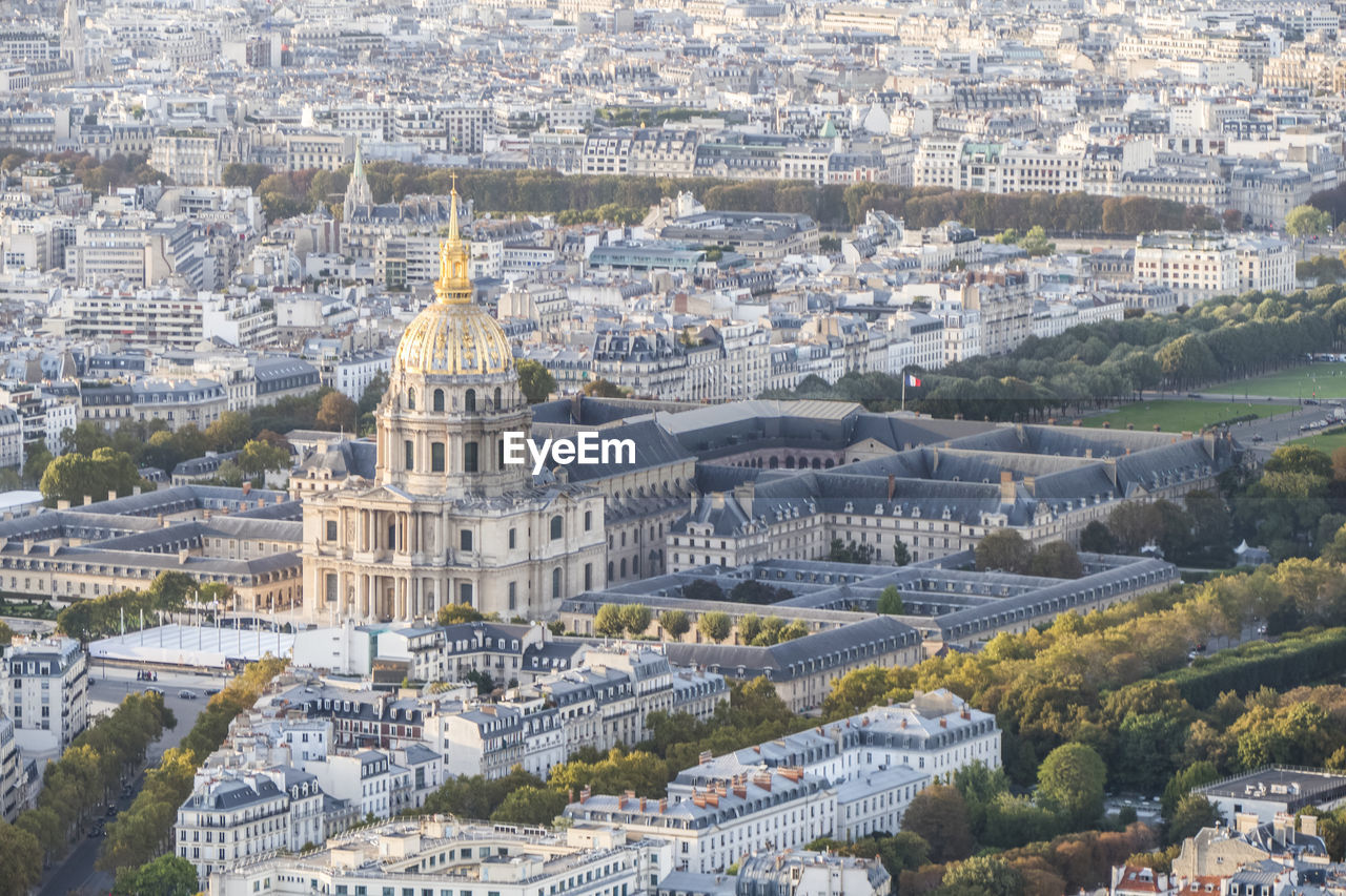 Aeria view of les invalides in paris