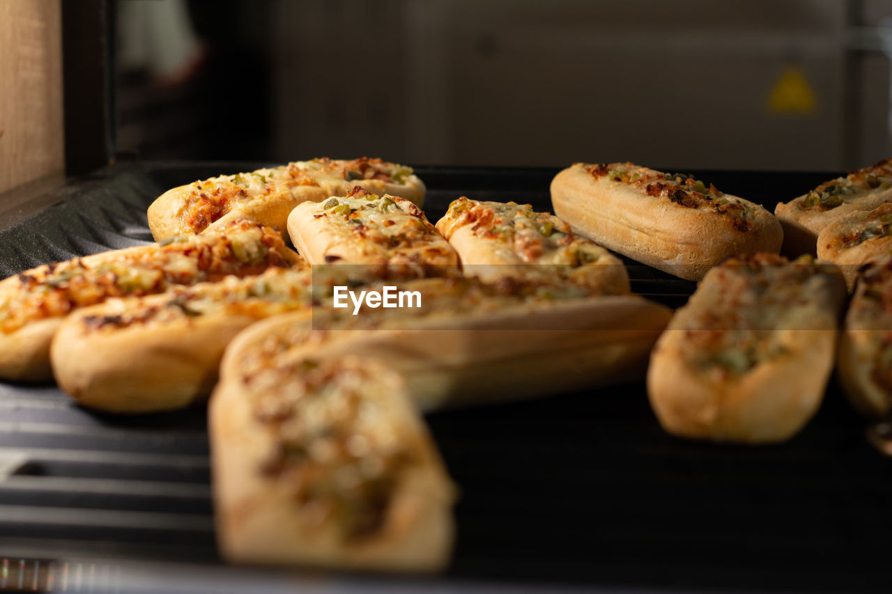 Close-up of bread in plate on table