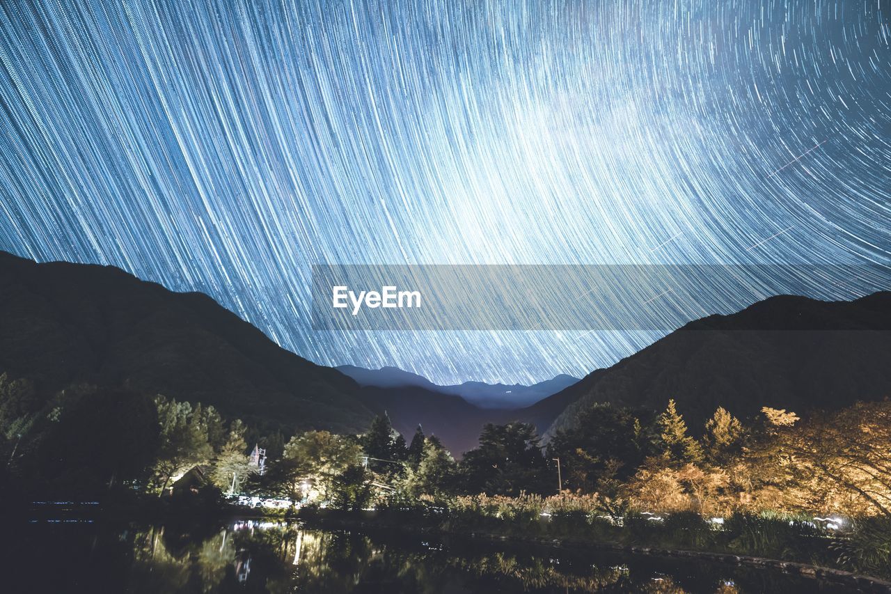 Milky way setting on a mountain ridge