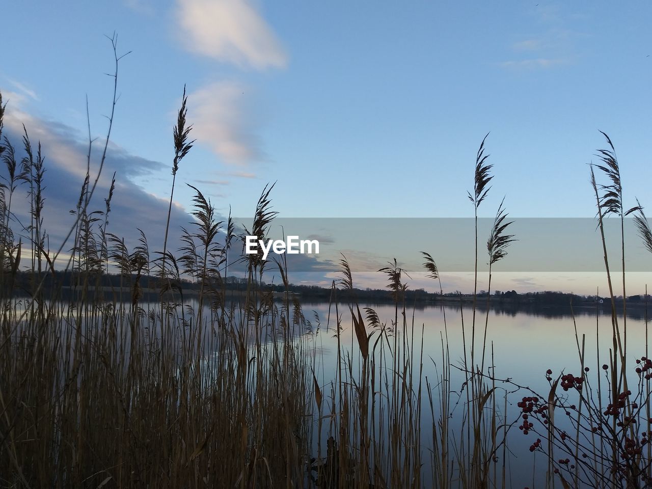 SCENIC VIEW OF SUNSET OVER LAKE