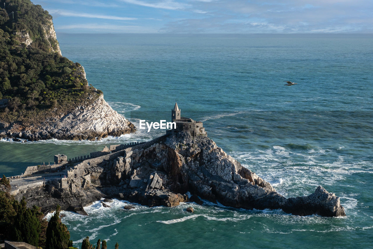 high angle view of sea against sky