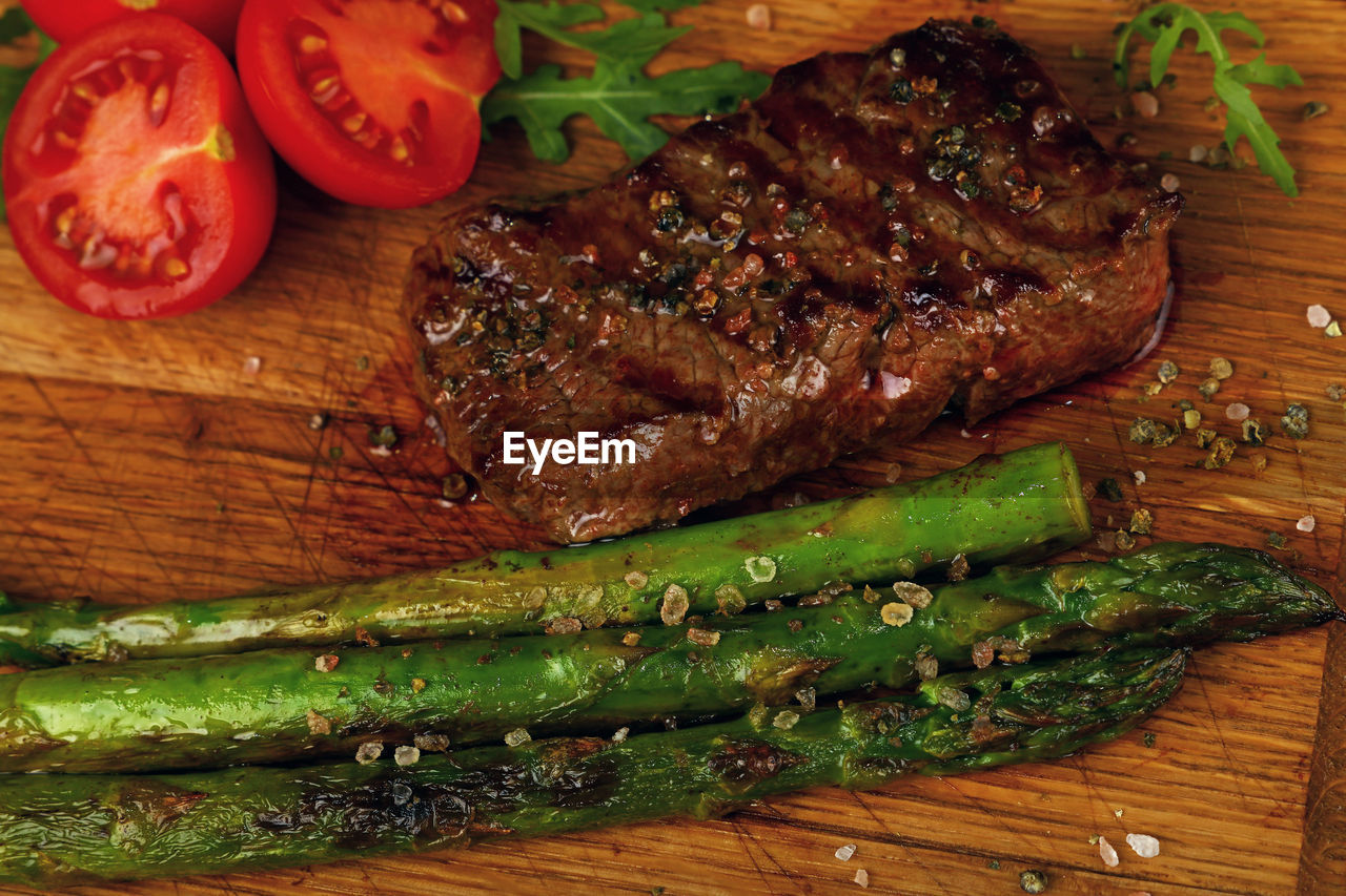 Close-up of food on cutting board