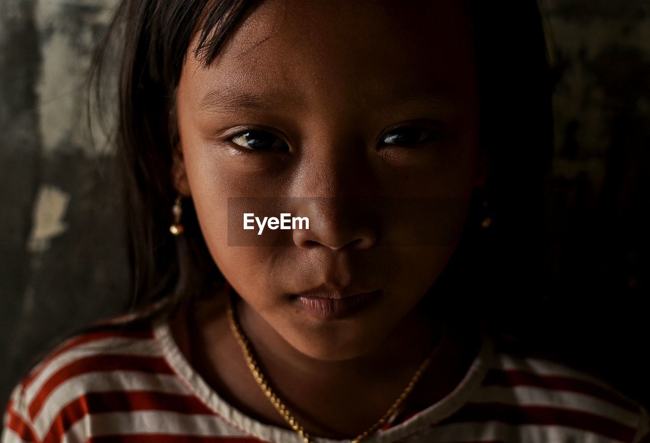 Close-up portrait of crying girl