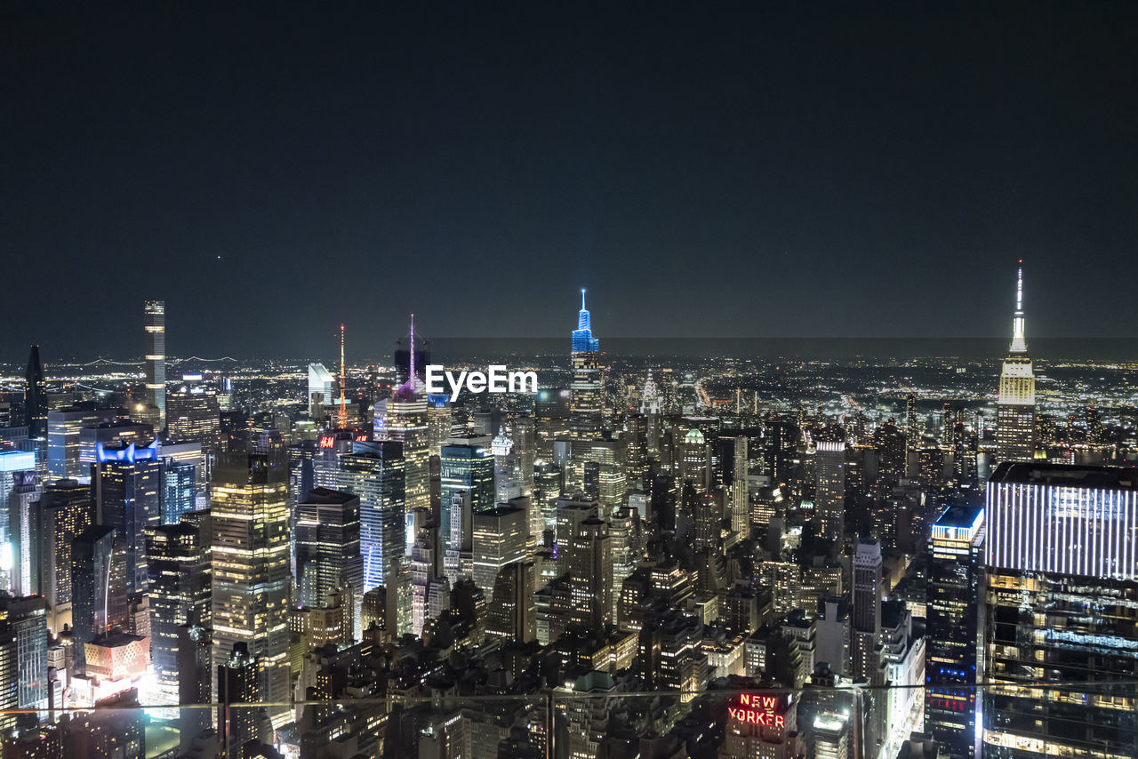 The new york city skyline at night is a breathtaking sight.