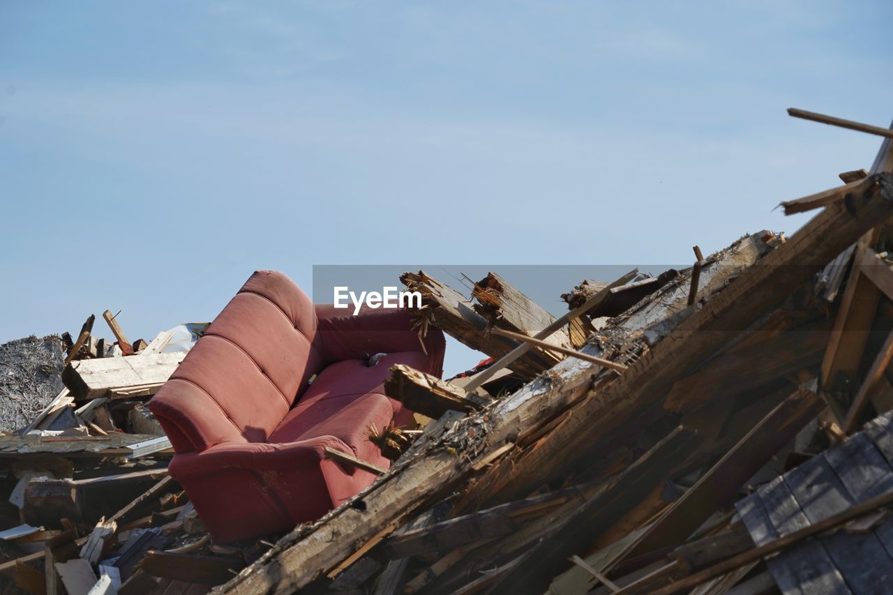 ABANDONED BOAT ON ROOF