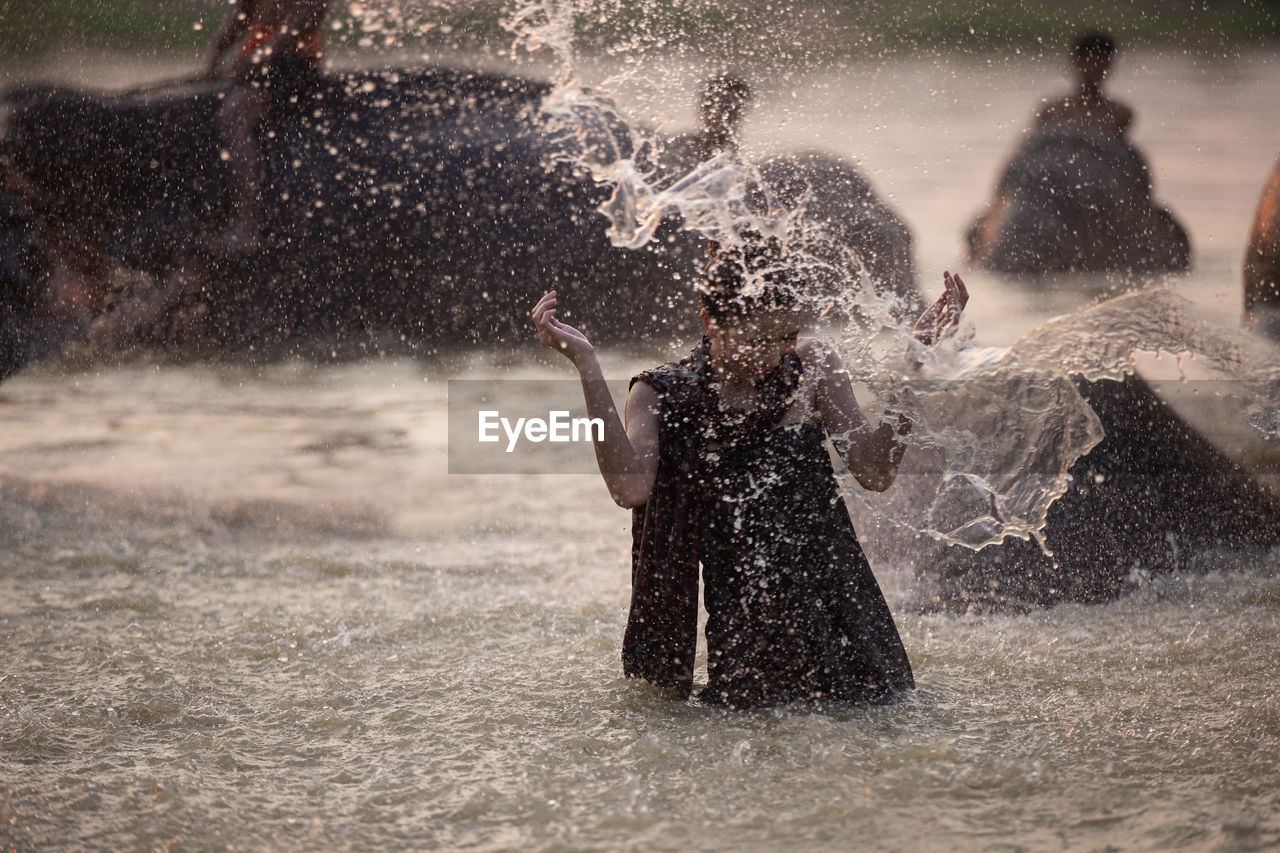 People enjoying in water